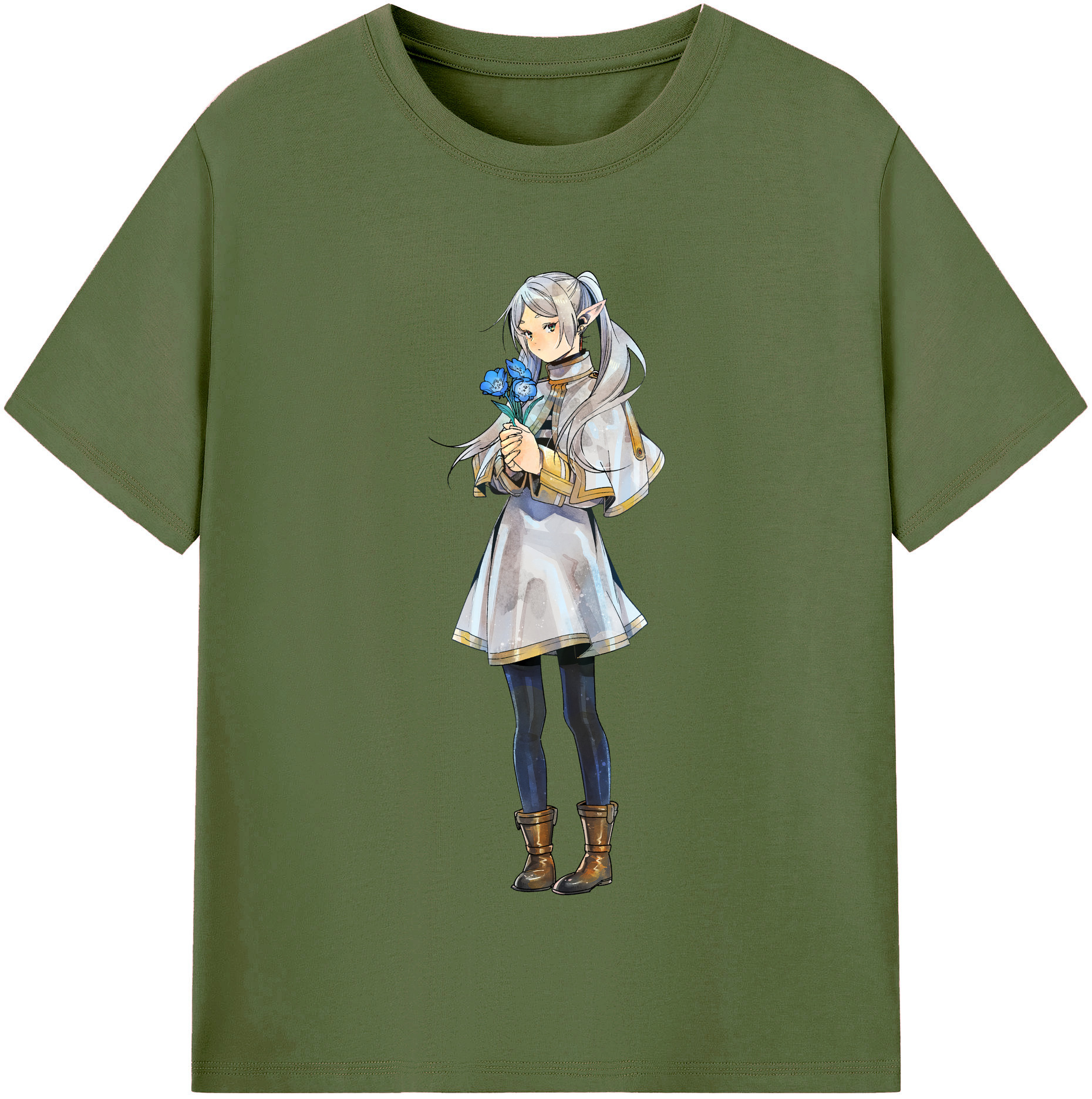 （画像用） 葬送のフリーレン Frieren 綿100％半袖Tシャツ（フロントプリント）
